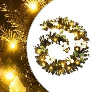 vidaXL Ghirlandă de Crăciun cu lumini LED, negru, 2, 7 m, PVC imagine