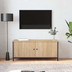 vidaXL Comodă TV cu uși, stejar sonoma, 102x35x45 cm, lemn prelucrat imagine