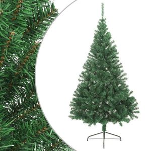 vidaXL Jumătate pom Crăciun artificial cu suport, verde, 180 cm, PVC imagine