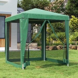 vidaXL Cort de petrecere cu 4 pereți din plasă, verde, 2x2 m, HDPE imagine