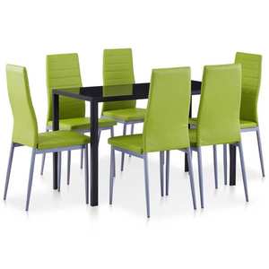 vidaXL Set mobilier de bucătărie, 7 piese, verde imagine