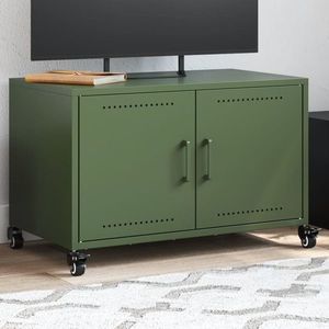 vidaXL Dulap TV, verde măsliniu, 68x39x43, 5 cm, oțel laminat la rece imagine