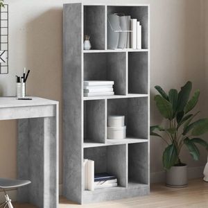 vidaXL Bibliotecă, gri beton, 57x28, 5x141 cm, lemn prelucrat imagine