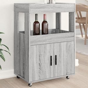 vidaXL Cărucior de bar, gri sonoma, 60x39, 5x89 cm, lemn prelucrat imagine