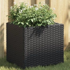 vidaXL Jardinieră de grădină, negru, 36x30x32 cm, poliratan imagine