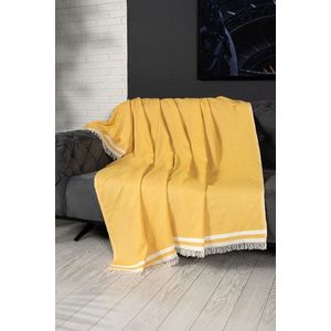 Cuvertura de pat, Alinda - Mustard (170 x 230), DC Home, Bumbac imagine