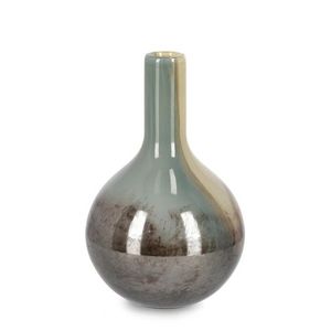 Vaza Mercury, Bizzotto, Ø 20.8 x 31.4 cm, sticla, handmade, maro/gri imagine