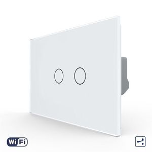Intrerupator Dublu Cap Scara / Cruce Wi-Fi cu Touch LIVOLO, standard italian – Serie Noua imagine