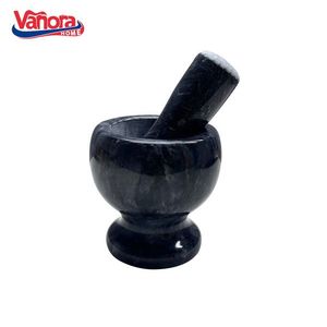Mojar cu pistil Vanora, 10.5x10.5x10.5 cm, marmura, negru imagine