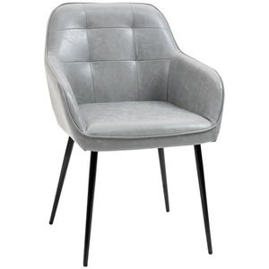 HOMCOM scaun elegant, tapitat, 61x58x84cm, gri | AOSOM RO imagine