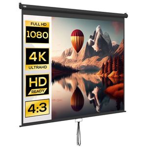 HOMCOM Ecran pentru Proiector 120 Inch Format 16: 9/4: 3 Reglabil, Ecran de Proiecție Compact, 244x183 cm, Negru | Aosom Romania imagine