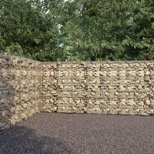 vidaXL Perete gabion cu capace, 900 x 50 x 200 cm, oțel galvanizat imagine