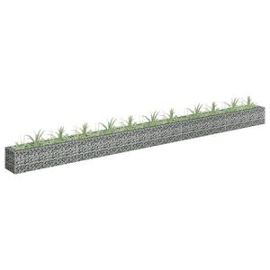 vidaXL Strat înălțat gabion, 450 x 30 x 30 cm, oțel galvanizat imagine