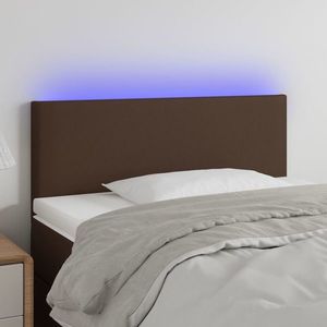 vidaXL Tăblie de pat cu LED, maro, 100x5x78/88 cm, piele ecologică imagine