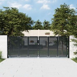 vidaXL Poartă pentru grădină, antracit, 300x150 cm, oțel imagine