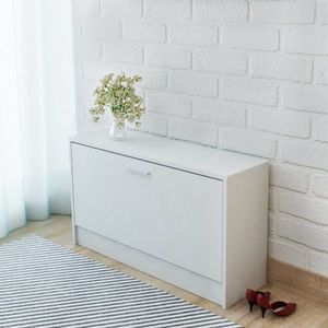vidaXL Birou cu sertar și dulap, 100 x 40 x 73 cm, alb imagine
