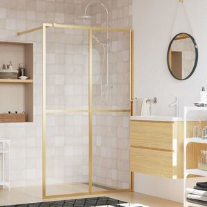 vidaXL Paravan de duș walk-in auriu 115x195 cm sticlă ESG transparentă imagine