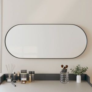 vidaXL Oglindă de perete, negru, 25x60 cm, ovală imagine