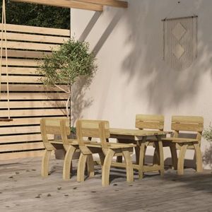 vidaXL Set mobilier de exterior, 5 piese, lemn de pin tratat imagine