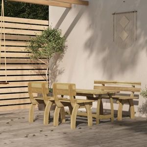 vidaXL Set mobilier de exterior, 4 piese, lemn de pin tratat imagine