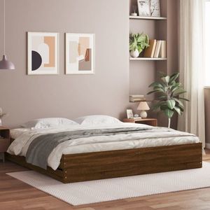 vidaXL Cadru de pat cu sertare, stejar maro, 180x200 cm lemn prelucrat imagine
