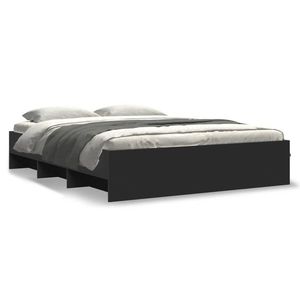 vidaXL Cadru de pat, negru, 160x200 cm, lemn prelucrat imagine