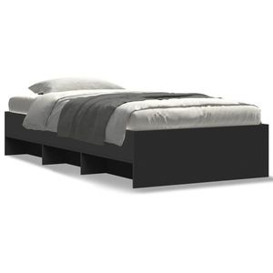 vidaXL Cadru de pat, negru, 90x200 cm, lemn prelucrat imagine