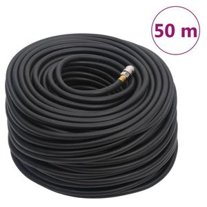 vidaXL Furtun de aer hibrid, negru, 0, 6", 50 m, cauciuc și PVC imagine