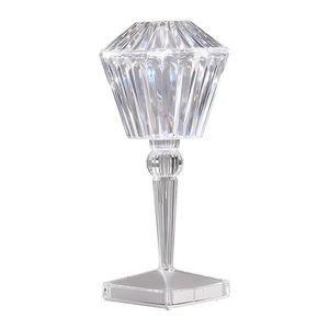 Lampa Ambientala Cristal Led Teno®, forma diamant, portabila, 3 moduri de iluminare, intensitate ajustabila, tactila, incarcare USB imagine