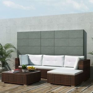 Set mobilier exterior din ratan 2 în 1, Maro imagine