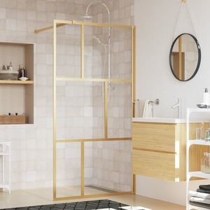 vidaXL Paravan de duș walk-in auriu 115x195 cm sticlă ESG transparentă imagine