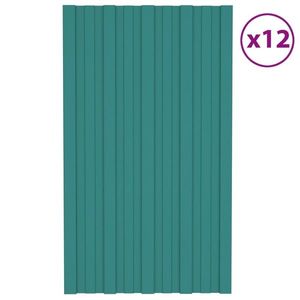 vidaXL Panouri pentru acoperiș 12 buc. verde 80x45 cm oțel galvanizat imagine