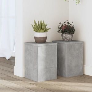 vidaXL Suport de plante, 2 buc., gri beton, 20x20x30 cm lemn prelucrat imagine