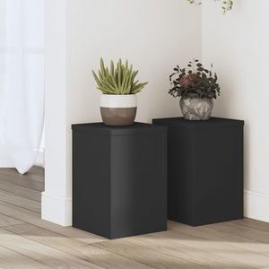 vidaXL Suporturi de plante, 2 buc., negru, 20x20x30 cm, lemn prelucrat imagine