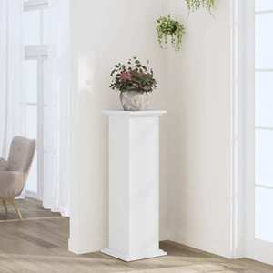 vidaXL Suport de plante, alb, 33x33x100 cm, lemn prelucrat imagine