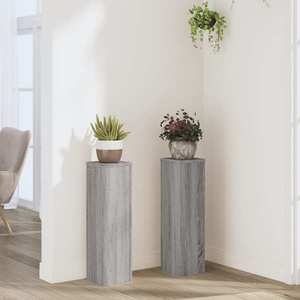 vidaXL Suporturi de plante 2 buc. gri sonoma 17x17x60cm lemn prelucrat imagine