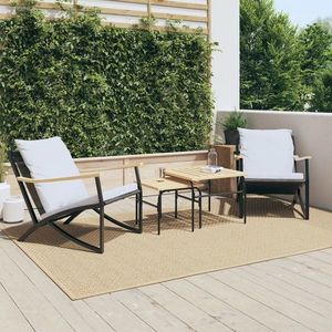 vidaXL Set mobilier de balcon, 4 piese, cu perne, negru, oțel imagine