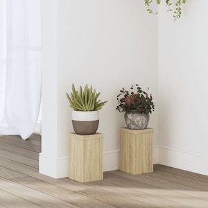 vidaXL Suporturi de plante 2 buc. sonoma 10x10x18 cm lemn prelucrat imagine