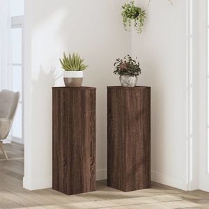 vidaXL Suporturi plante 2 buc. stejar maro 25x25x80cm lemn prelucrat imagine