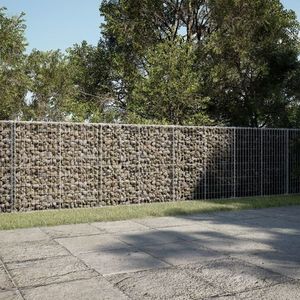 vidaXL Coș gabion cu capac, 450x100x100 cm, fier galvanizat imagine