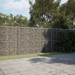 vidaXL Coș gabion cu capac, 500x50x200 cm, fier galvanizat imagine