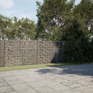 vidaXL Coș gabion cu capac, 600x50x150 cm, fier galvanizat imagine