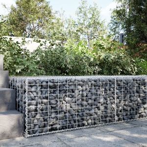 vidaXL Coș gabion cu capac, 100x100x50 cm, fier galvanizat imagine