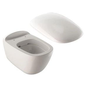 Set vas wc suspendat Geberit Citterio Rimfree 56cm KeraTect si capac cu inchidere lenta alb imagine