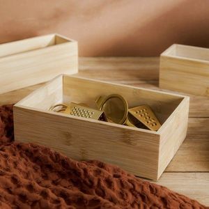 Organizator pentru bucatarie Bambou, Homla, 23x15 cm, bambus, natur imagine