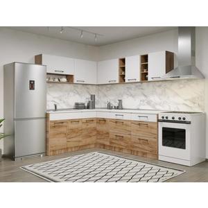 Set Mobila Bucatarie Colt Gastro 180*220 Alb/Stejar - C40 imagine