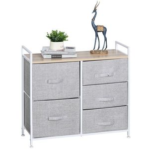 HOMCOM Dulap Organizator Multifuncțional cu 5 Sertare Detașabile, Cadru din Oțel, pentru Casa, 83x29x77cm, Design Modern | Aosom Romania imagine