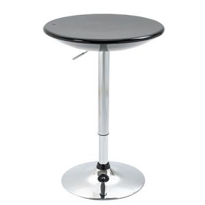 HOMCOM Masă Rotundă Bar cu Plan Rotativ, Înălțime Ajustabilă, Oțel, Φ61x76-97cm, Negru | Aosom Romania imagine