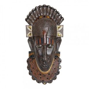 Decoratiune, DKD Home Decor, Figure Mask, 29 x 8 x 59 cm, rasina, maro imagine