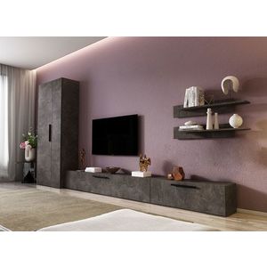 Living Pati 121 - Mobila Sufragerie Gri Beton imagine